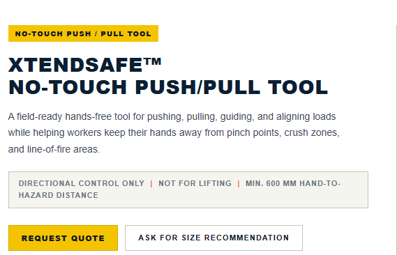 No-Touch Push Pull Tool: Safer Load Positioning Around Pinch Points, Crush Zones and Suspended Loads