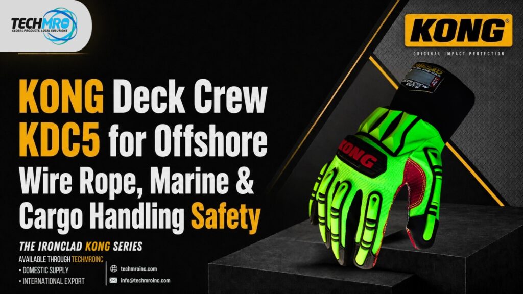KONG Glove India KONG Deck Crew KDC5 gloves for offshore, wire rope handling, marine operations, cargo handling, ANSI A7 cut resistance, and industrial hand protection.